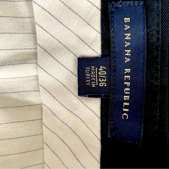 Banana Republic Men’s Black Wool Dress Slacks size 40W 32 inseam 100% Wool - Picture 2 of 4